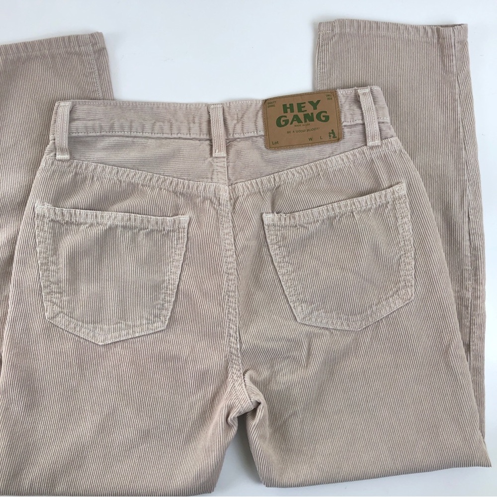 Hey Gang Corduroy Straight Leg Jeans Tan‎ Size 25 USA High Waisted